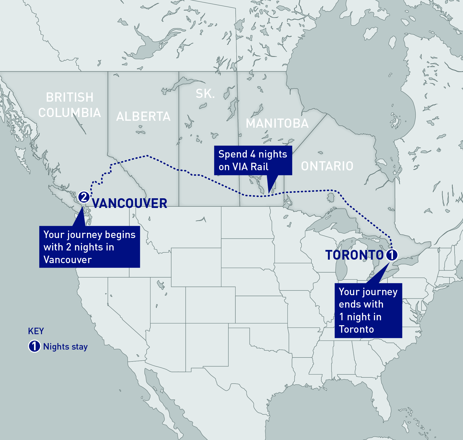 Vancouver To Toronto Map Canadian Rail Experience - Vancouver To Toronto | Railbookers