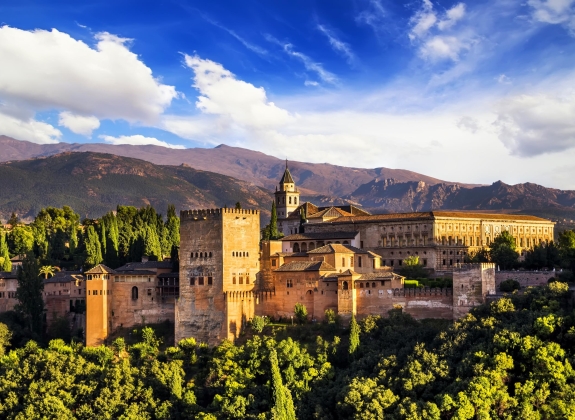 Ancient Arabic Fortress of Alhambra Granada, Spain