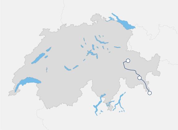 Bernina Express rail route
