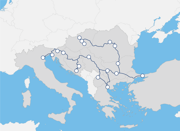 Golden Eagle Danube Express rail route