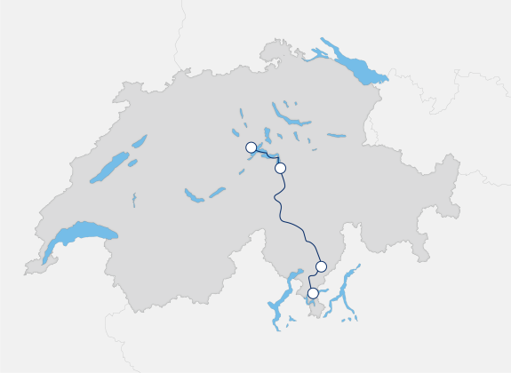 Gotthard Panorama Express rail route