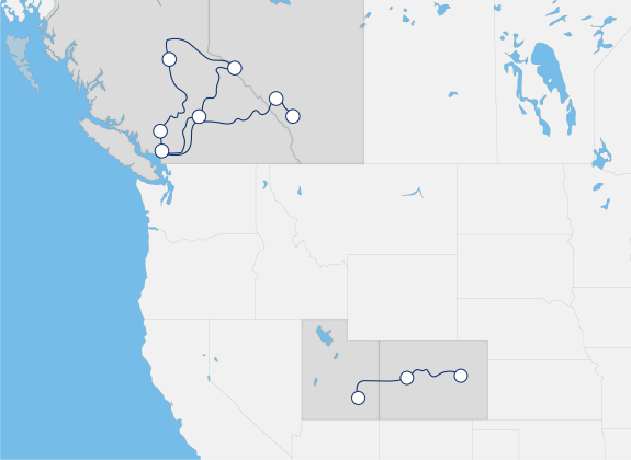 Rocky Mountaineer rail route map