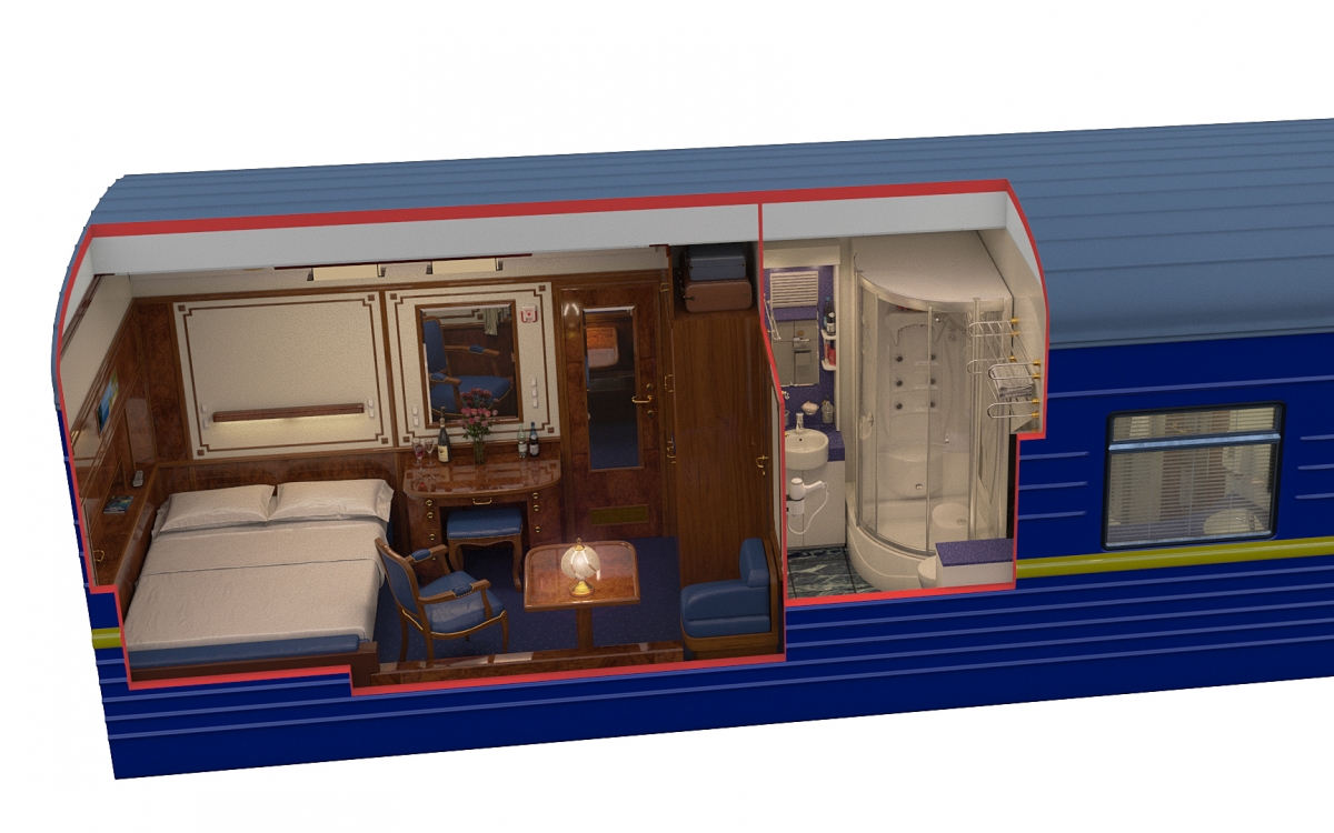 Imperial Suite onboard the golden eagle trans siberian night view diagram