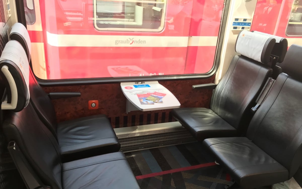 Bernina Express Train interior seating view for standard class