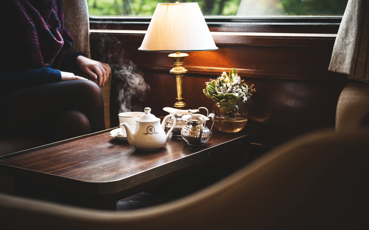 Tea served on the Belmond Royal Scotsman