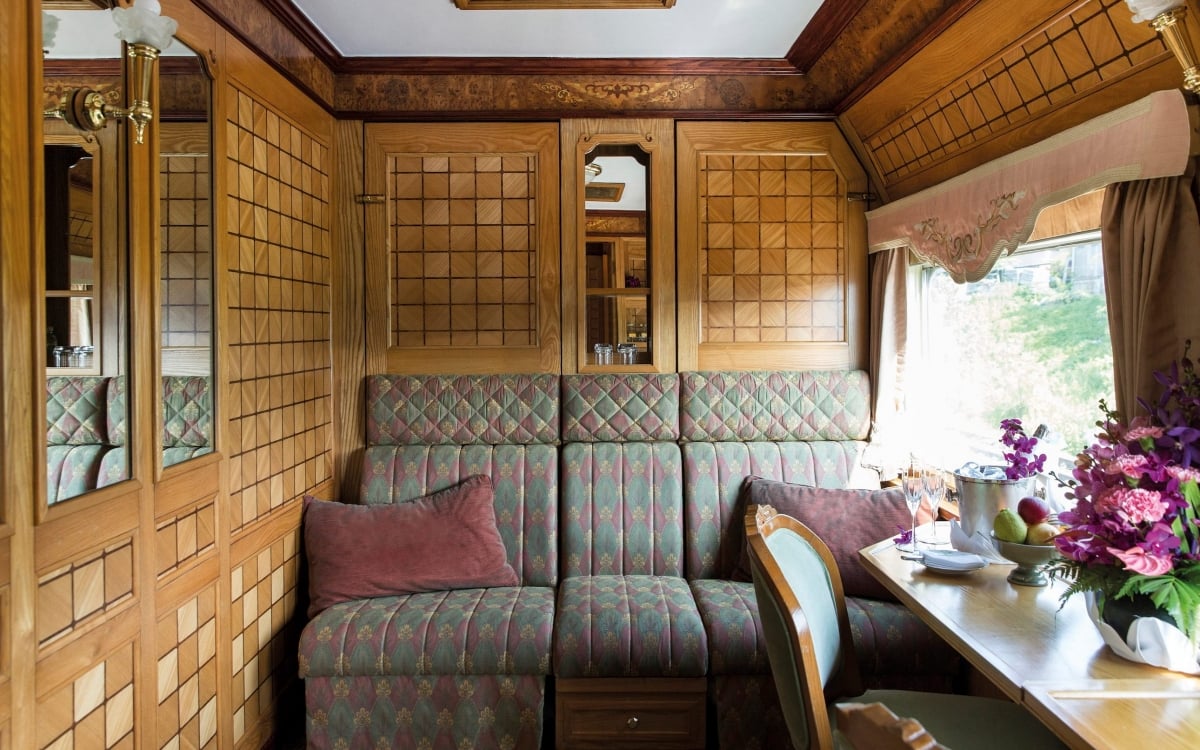 seating in the Presidential cabin onboard the Eastern & Oriental Express