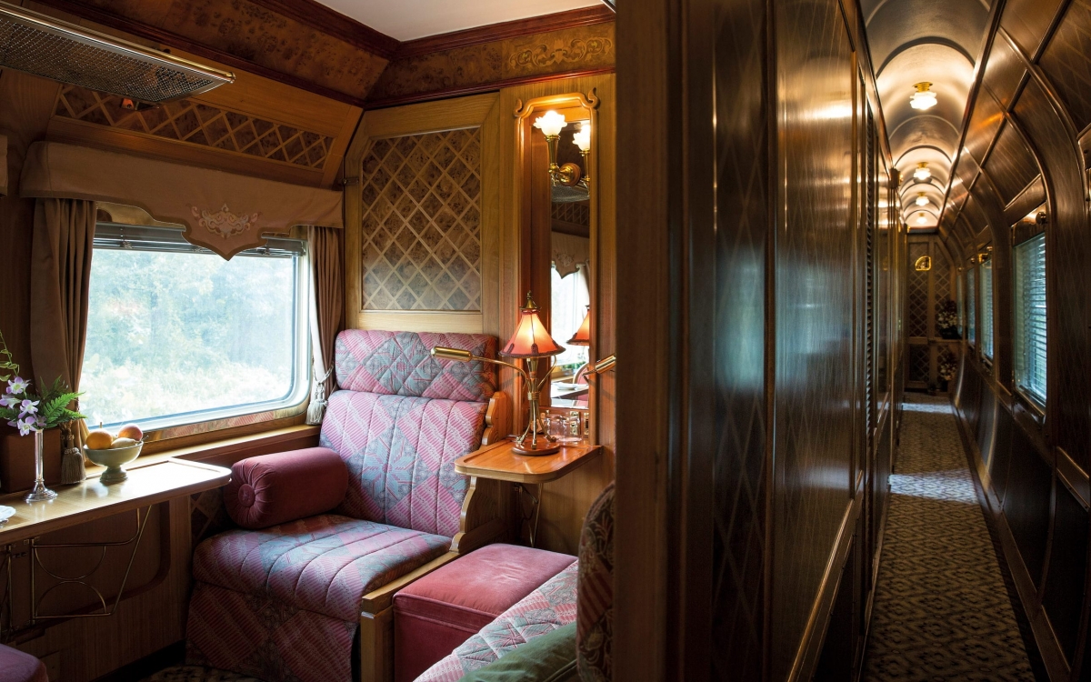 State cabin seating onboard the Eastern & Oriental Express