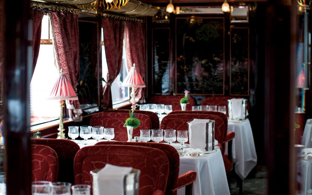 Cote Dazur Restaurant onboard the Venice Simplon-Orient-Express Cote Dazur Restaurant onboard the Venice Simplon-Orient-Express