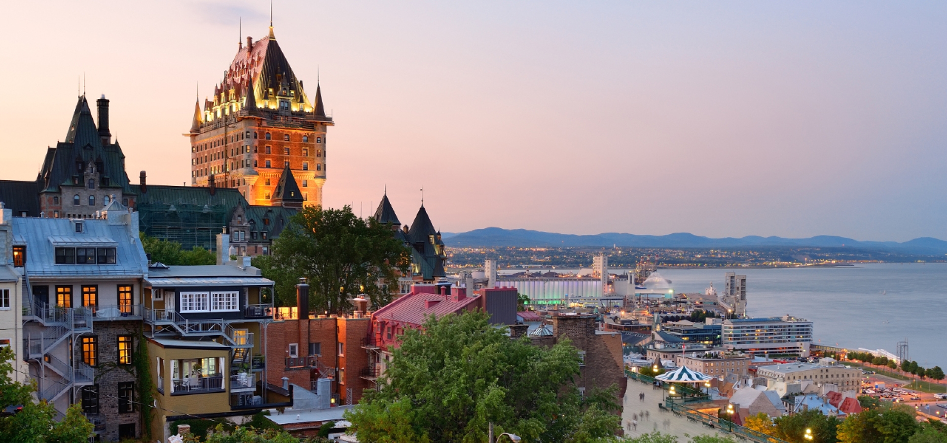 Quebec City, Canada at dusk