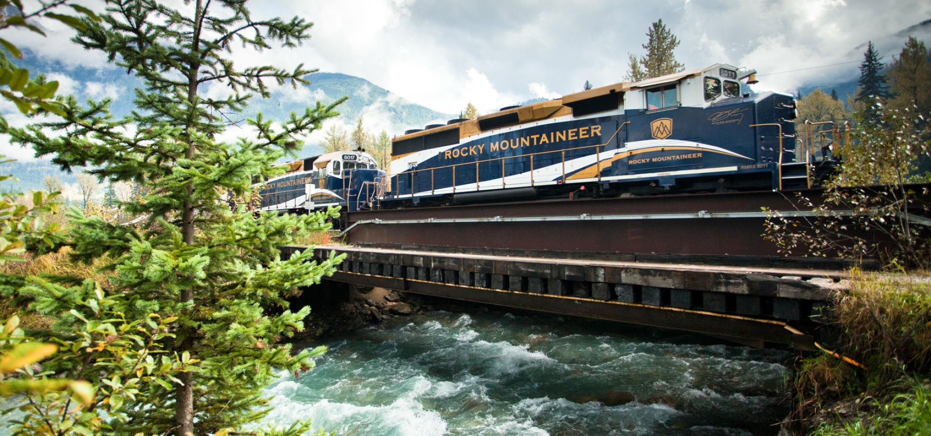 Rocky Mountaineer Crossing River Rocky Mountaineer Crossing River