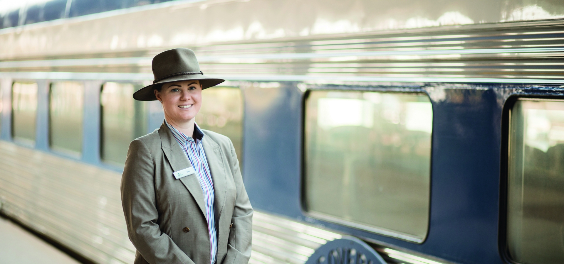 HA on platform with Overland Carriage