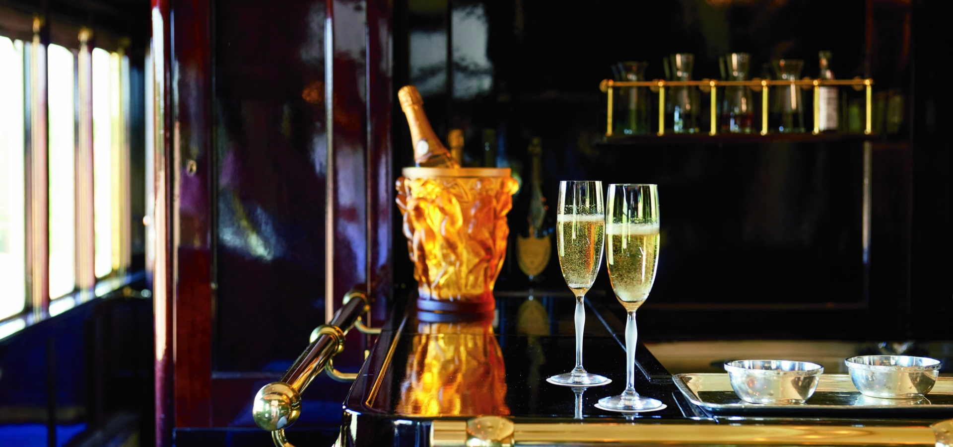 champagne bucket at bar on the VSOE