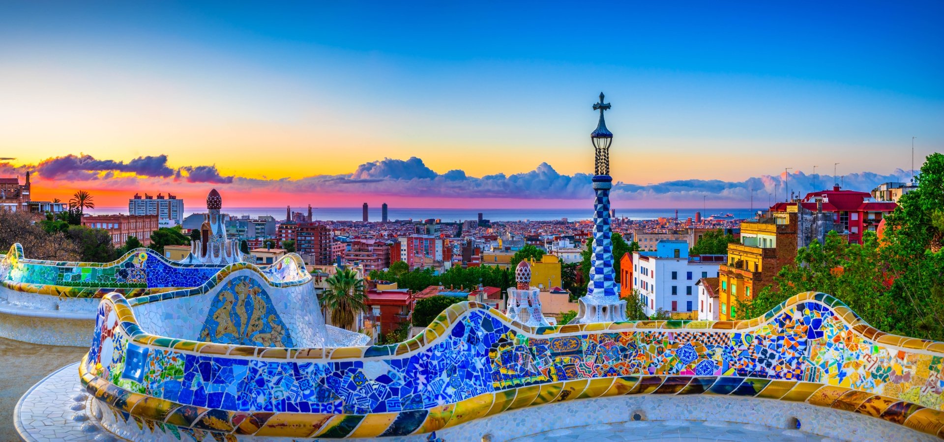 park guell in barcelona spain