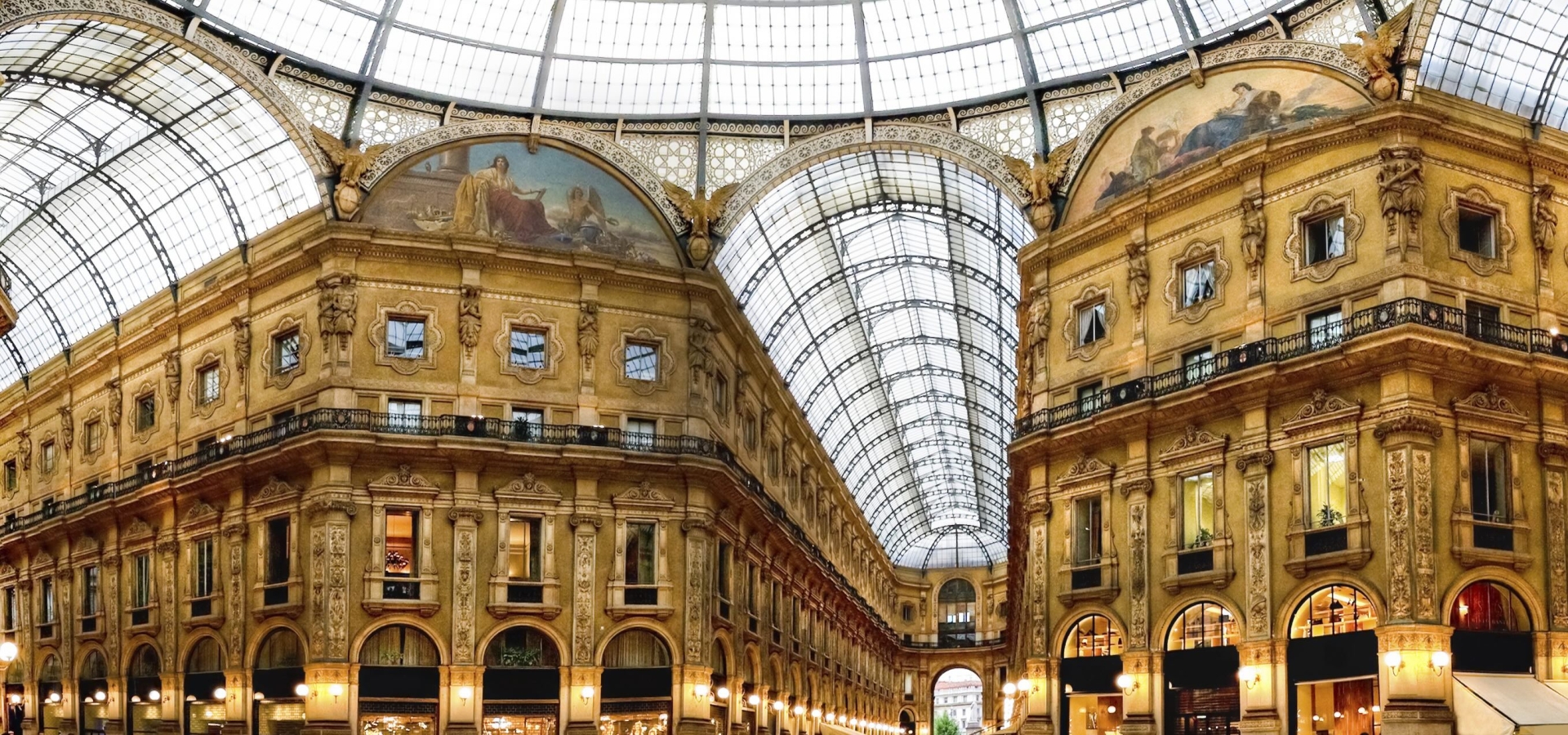 shopping art gallery in milan, italy