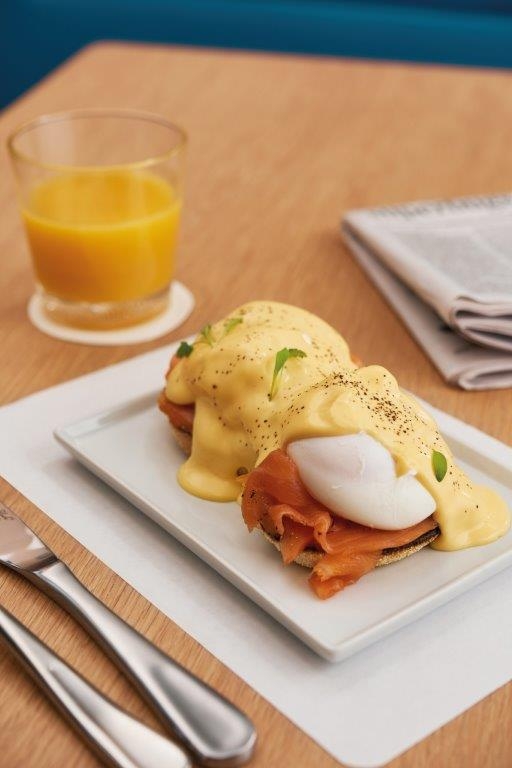 Breakfast Eggs Royale on the Caledonian Sleeper Train
