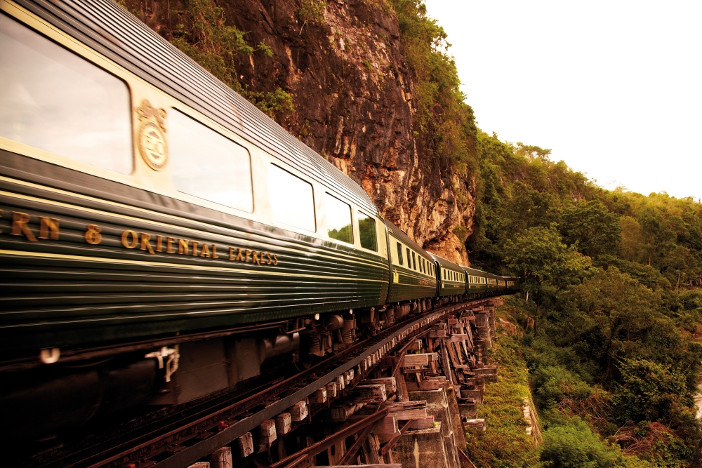 Orient Express Train passes through the Gothard Tunnel, Switzerland 