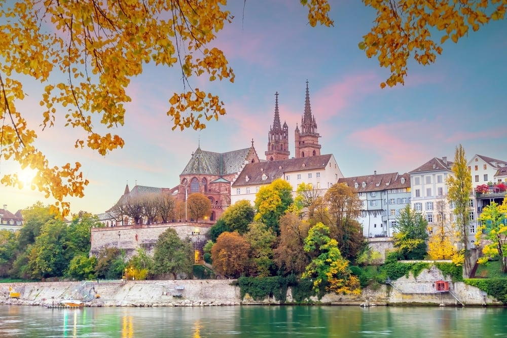 Old town Basel city skyline, city scape of  Switzerland in Europe